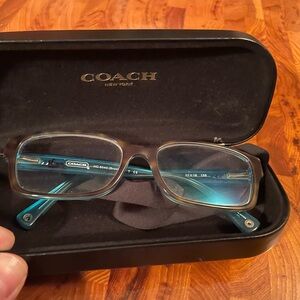 Coach women’s tortoise shell & teal eyeglass frames. 5116. For frames only!